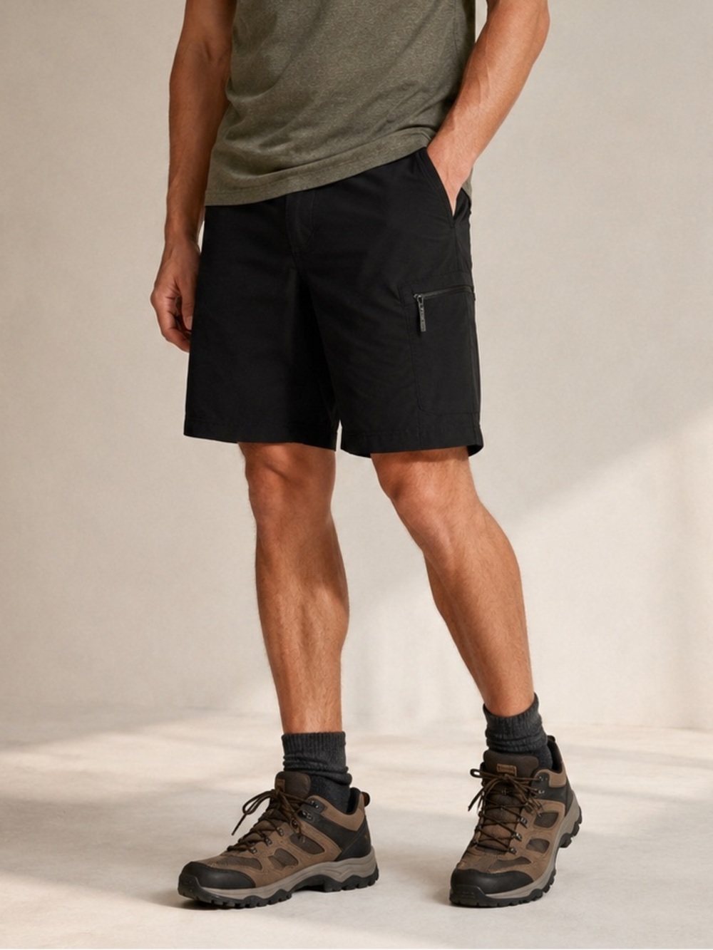 Wrangler Outdoor Cargo Hiking Shorts Men’s Size 32 Black Lightweight Utility